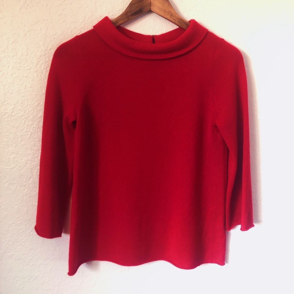 J.Crew 100% Cashmere Jackie O red sweater small